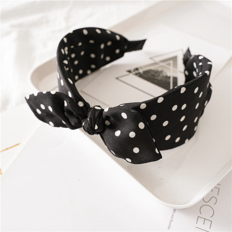 Wholesale Leopard Rabbit Ears Knotted Wide Version of Hairband Hair Headband